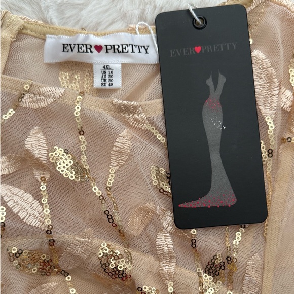 Ever Pretty Cream Dress with Gold Sequins, 16 - Picture 15 of 16